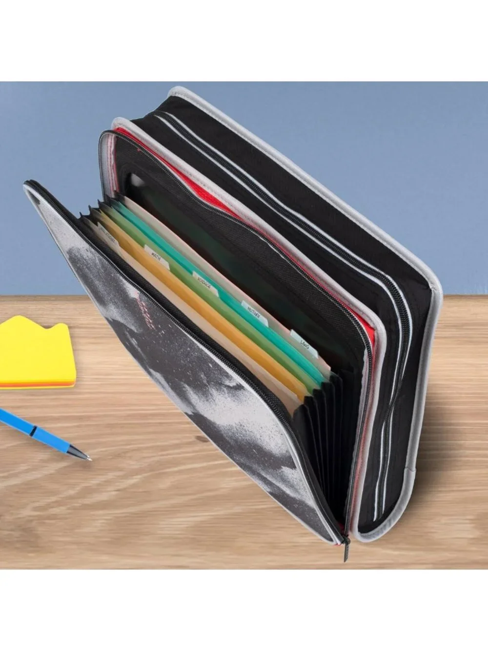 2-Inch Zipper Binder Organizer with 5-Tab Expanding File & 850 Sheet Capacity